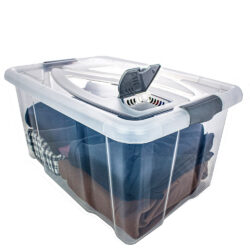 Box HAMBURG mit Deckel, 60 Liter, 29 x 62 x 45 cm,