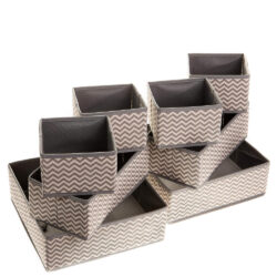 Centi Aufbewahrungsbox Schubladen Ordnungssystem Schubladen Organizer, 8 St., 2* 28x28x10cm, 2* 28x14x10cm, 4* 14x14x10cm), faltbar, stabile Boxen in 3 verschiedenen Größen
