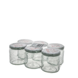 Einmachglas 210 ml, 6er Pack, d= 66mm, Schraubdeckel Made with Love, Metall