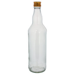 Flasche mit Schraubverschluss, 700ml, Glasflasche mit Deckel aus Metall